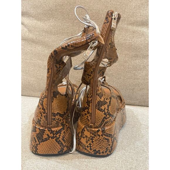 Women Summer Platform Sandals Open Toe Lace-up Cutout Gladiator Size 8 - Picture 8 of 13